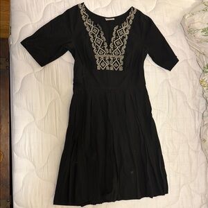 Elegant Black Embroidered Dress